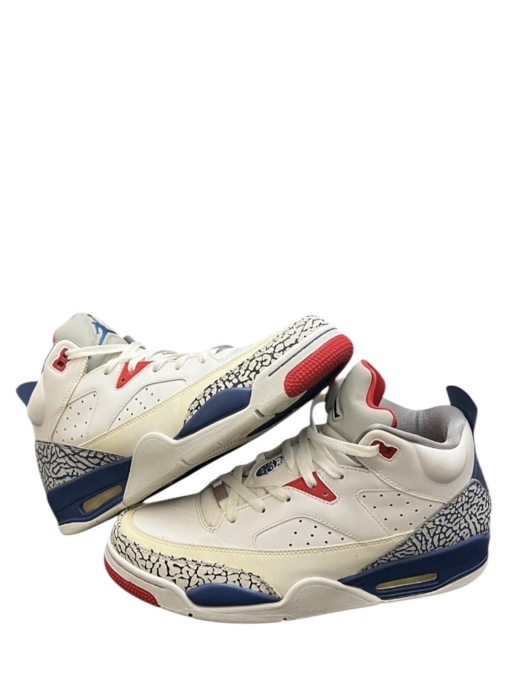 AIR JORDAN - RED WHITE BLUE LEATHER SON OF MARS LOW “TRUE BLUE” SNEAKERS